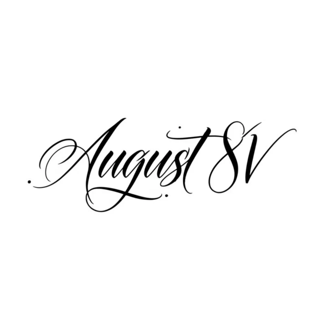 August 8 2024 Roman Numerals Calligraphy Tattoo Design