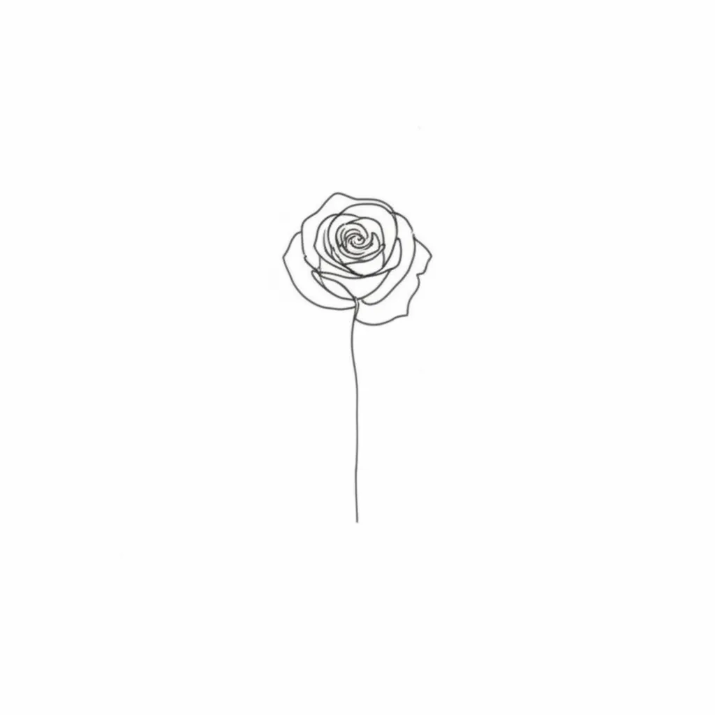 Minimalist Rose Tattoo: A Simple and Elegant Design