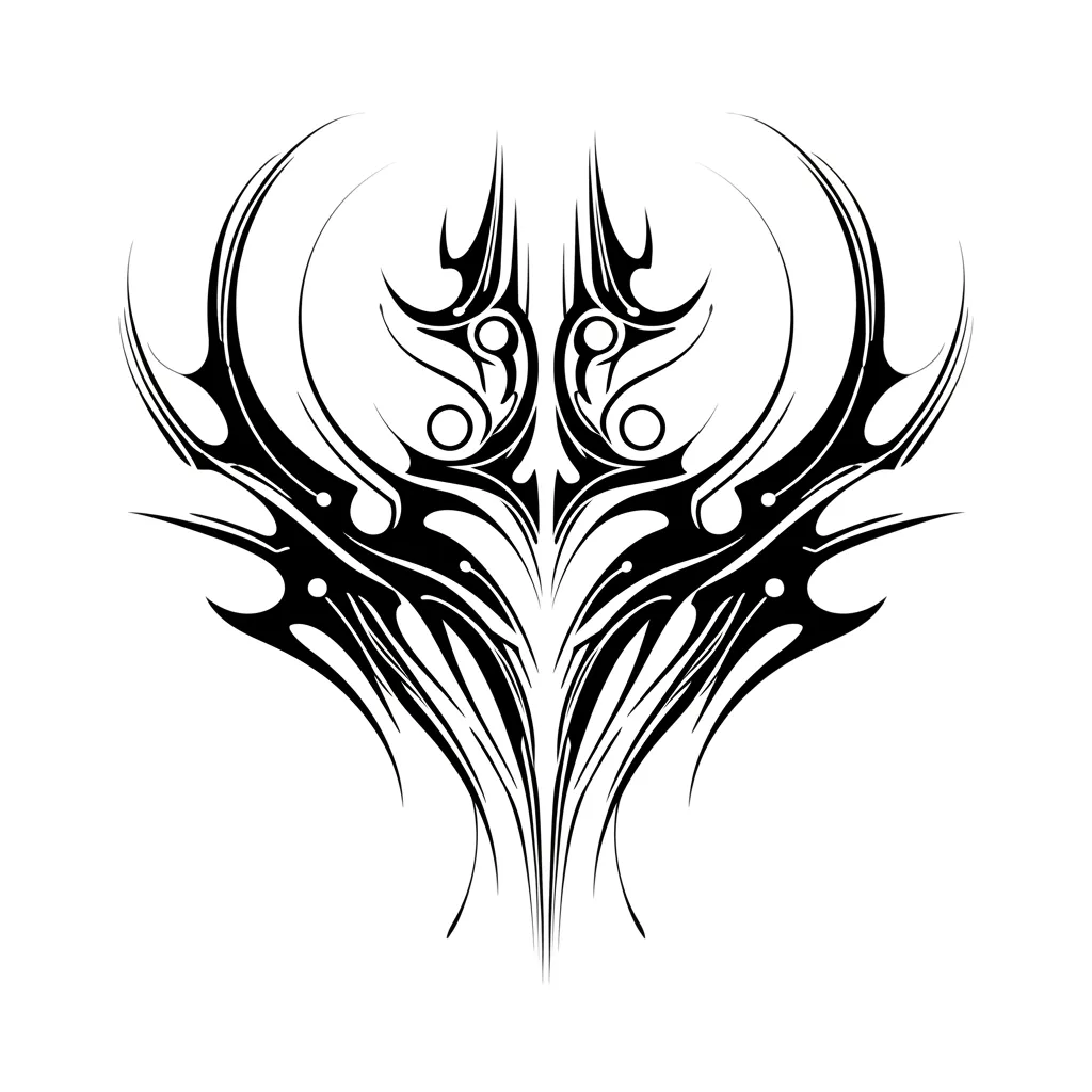 Cyber Sigilism Tribal Tattoo Design