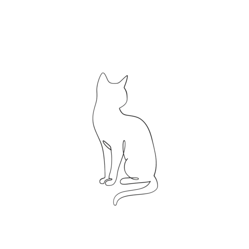 Minimalist Cat Outline Tattoo: Single Line Design Minimalist Cat Outline Tattoo: Single Line Design