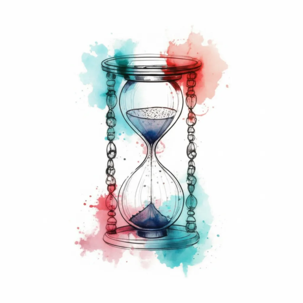 Watercolor Hourglass Tattoo Design: Timeless Beauty