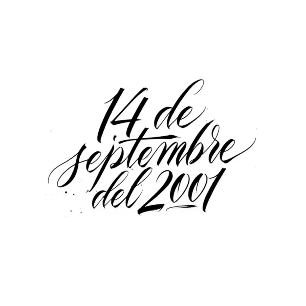 14 de Septiembre del 2001 Calligraphy Tattoo Design 14 de Septiembre del 2001 Calligraphy Tattoo Design