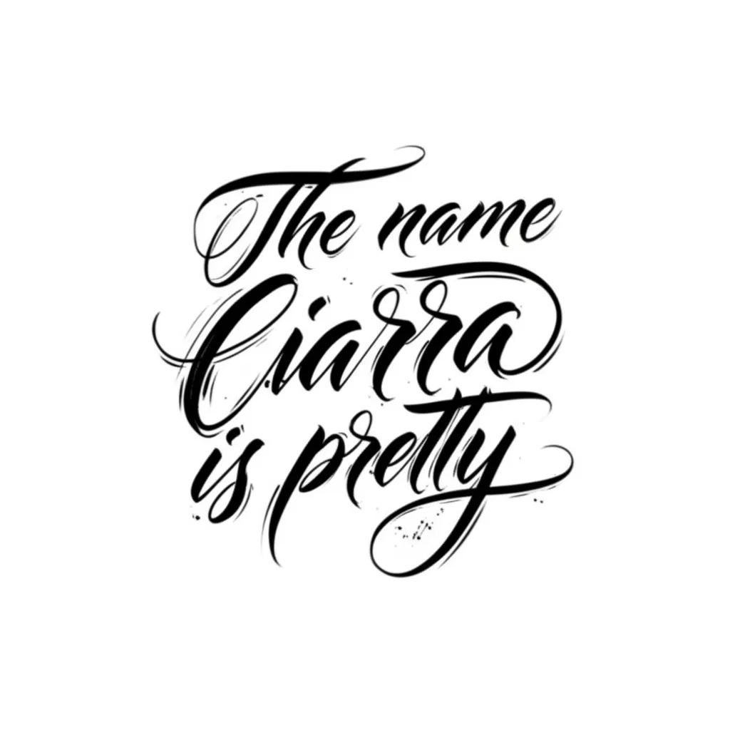 Ciarra Name Tattoo in Pretty Calligraphy Font