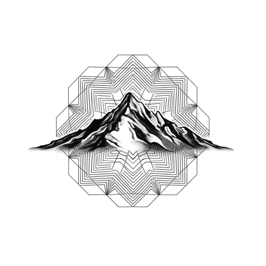 Geometric Mountain Tattoo with Morse Code Meaning Geometric Mountain Tattoo with Morse Code Meaning