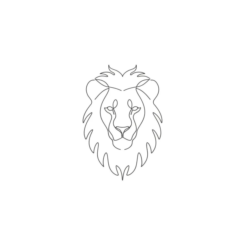 Minimalist Lion Tattoo Design: Symbol of Strength Minimalist Lion Tattoo Design: Symbol of Strength
