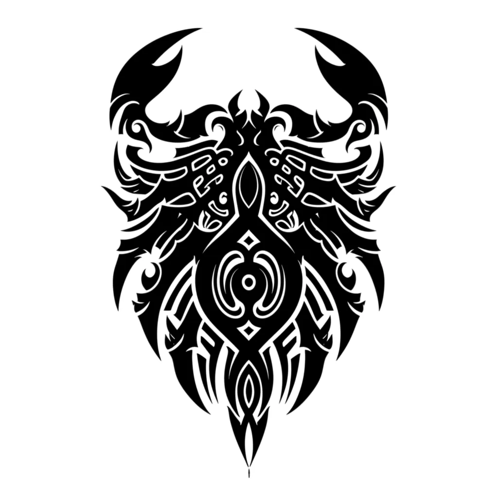Tribal Scorpion and Poison Tree Sleeve Tattoo Design