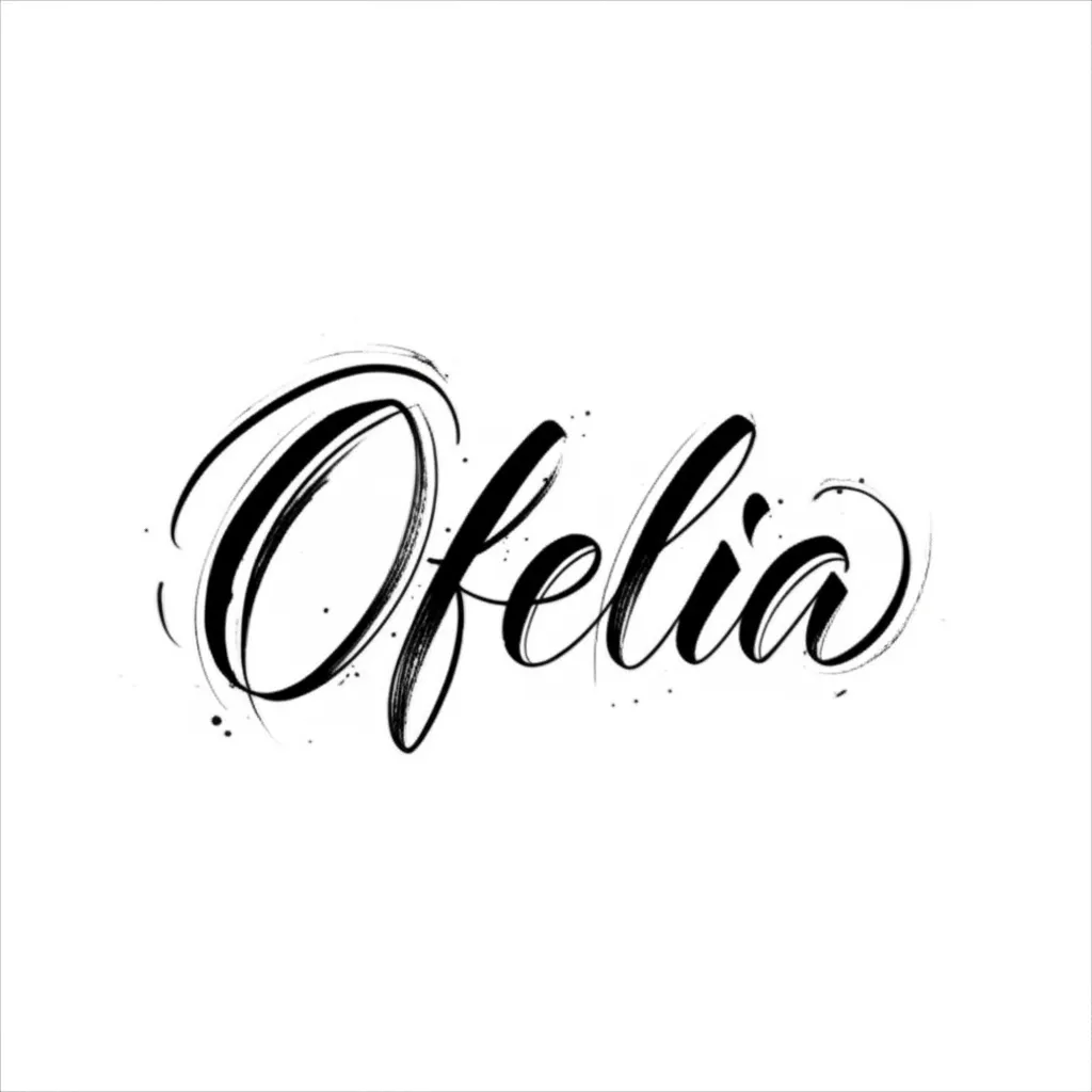 Ofelia Name Tattoo in Cursive: Back Tattoo Design