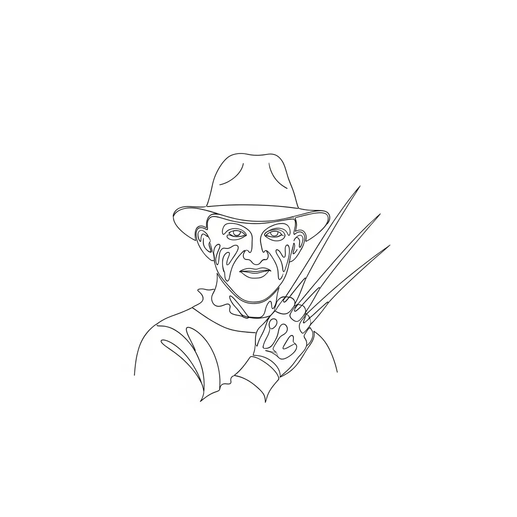 Minimalist Freddy Krueger Tattoo Design