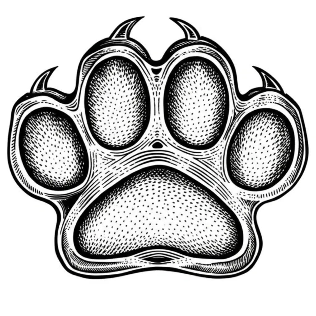 Gothic Dog Paw Brass Knuckles Tattoo Design