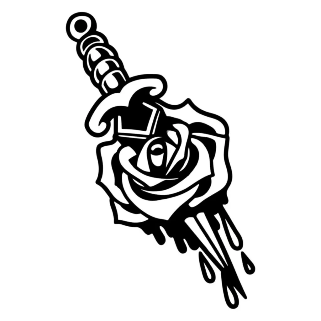 Rose and Dagger Graffiti Tattoo Design Rose and Dagger Graffiti Tattoo Design