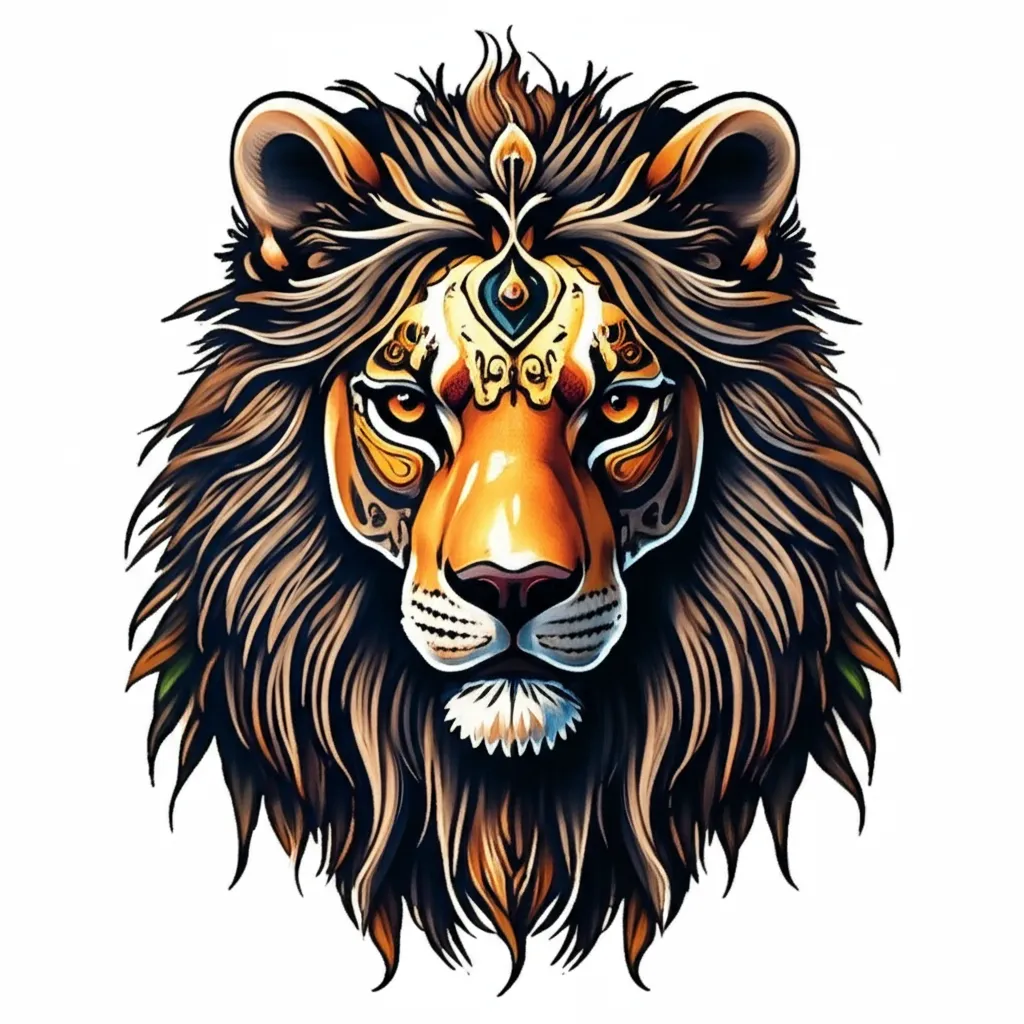 Neo-Traditional Lion Tattoo Design: Asher's Fierce Art