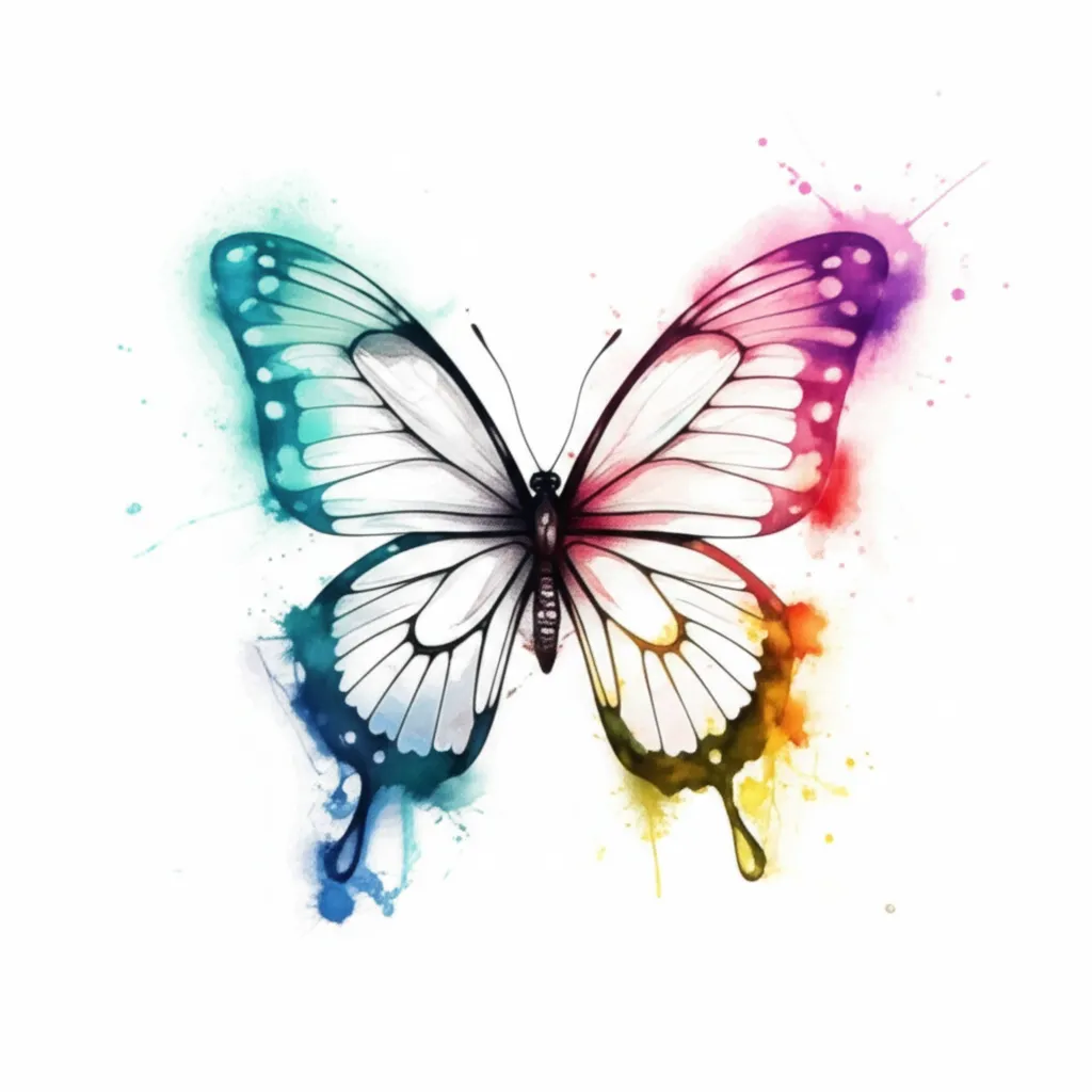 Watercolor Butterfly Tattoo: Transformation & Beauty Watercolor Butterfly Tattoo: Transformation & Beauty