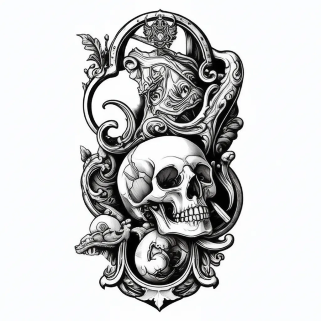 Gothic Skull Tattoo Design: Symbol of Life and Mortality Gothic Skull Tattoo Design: Symbol of Life and Mortality
