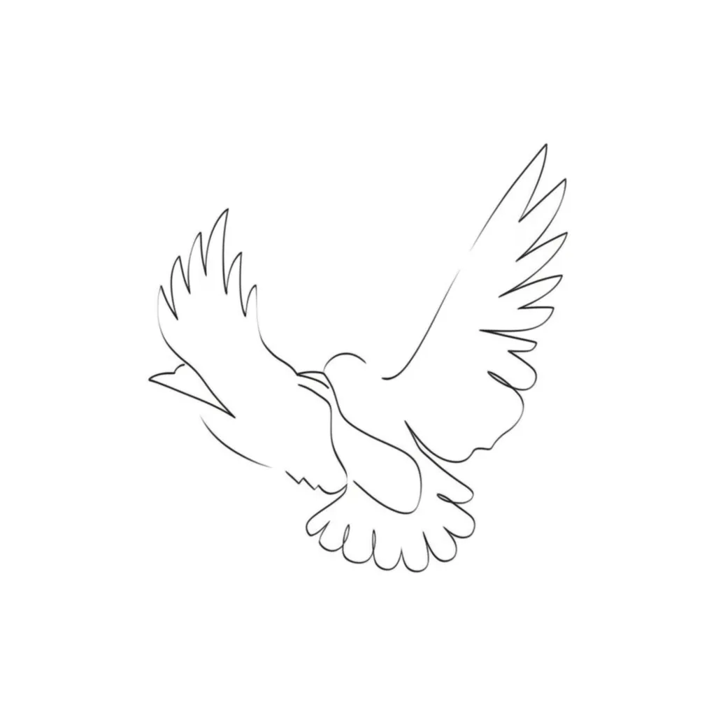 Minimalist Dove and Crow Tattoo Design