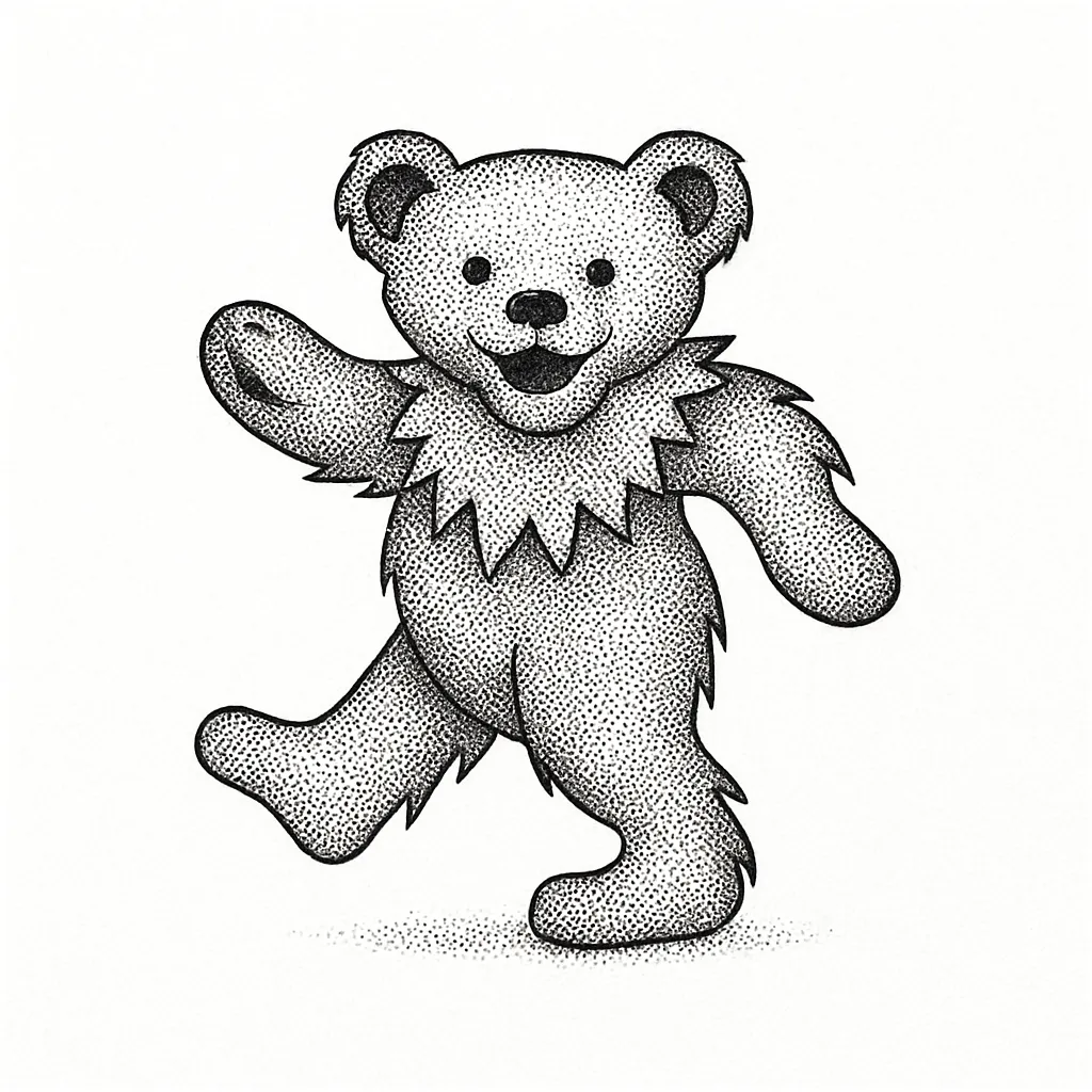 Fine Line Dead Bear Tattoo Design Fine Line Dead Bear Tattoo Design