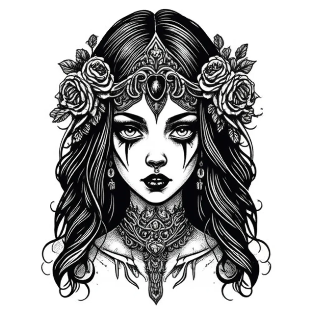 Gothic 'Daddy's Good Girl' Tattoo Design