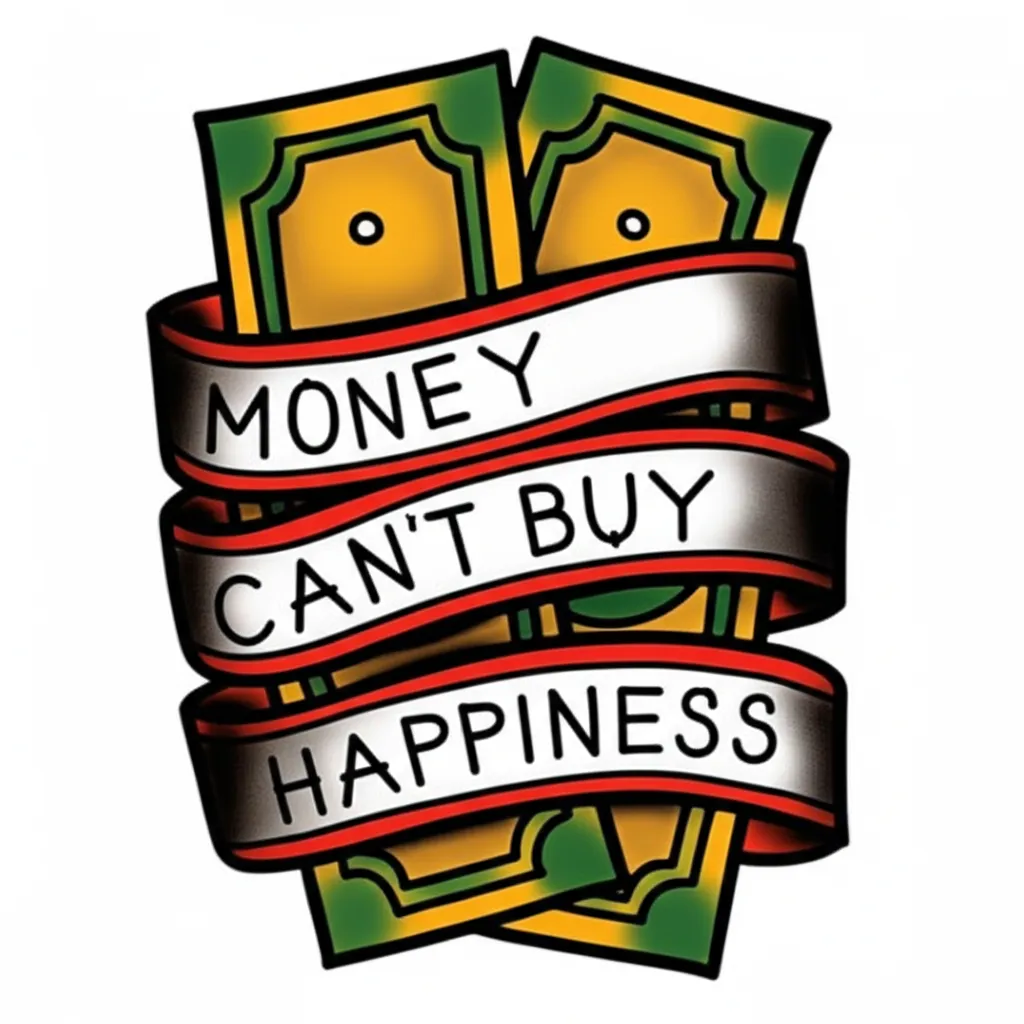Money Can't Buy Happiness American Traditional Tattoo