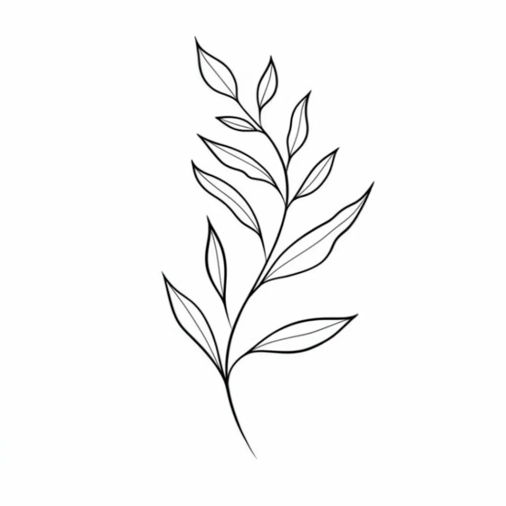 Minimalist Leafy Vine Hand Tattoo: Spiritual & Simple Design