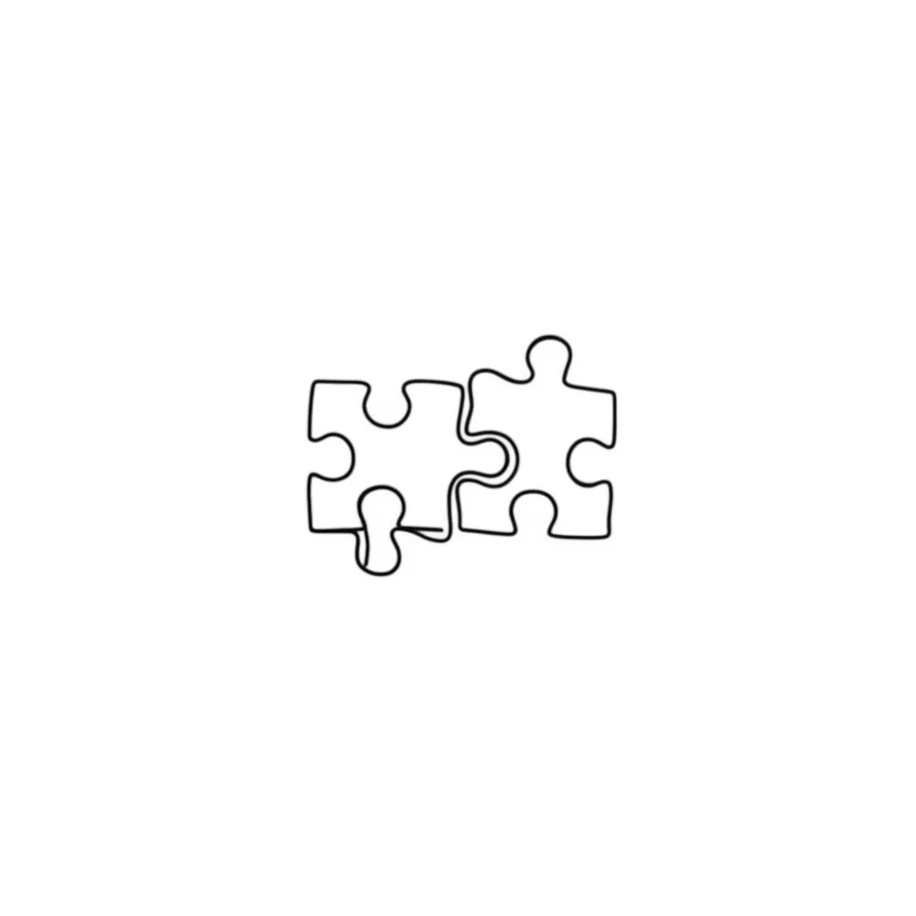 Matching Puzzle Piece Tattoo - Minimalist Design for Couples Matching Puzzle Piece Tattoo - Minimalist Design for Couples