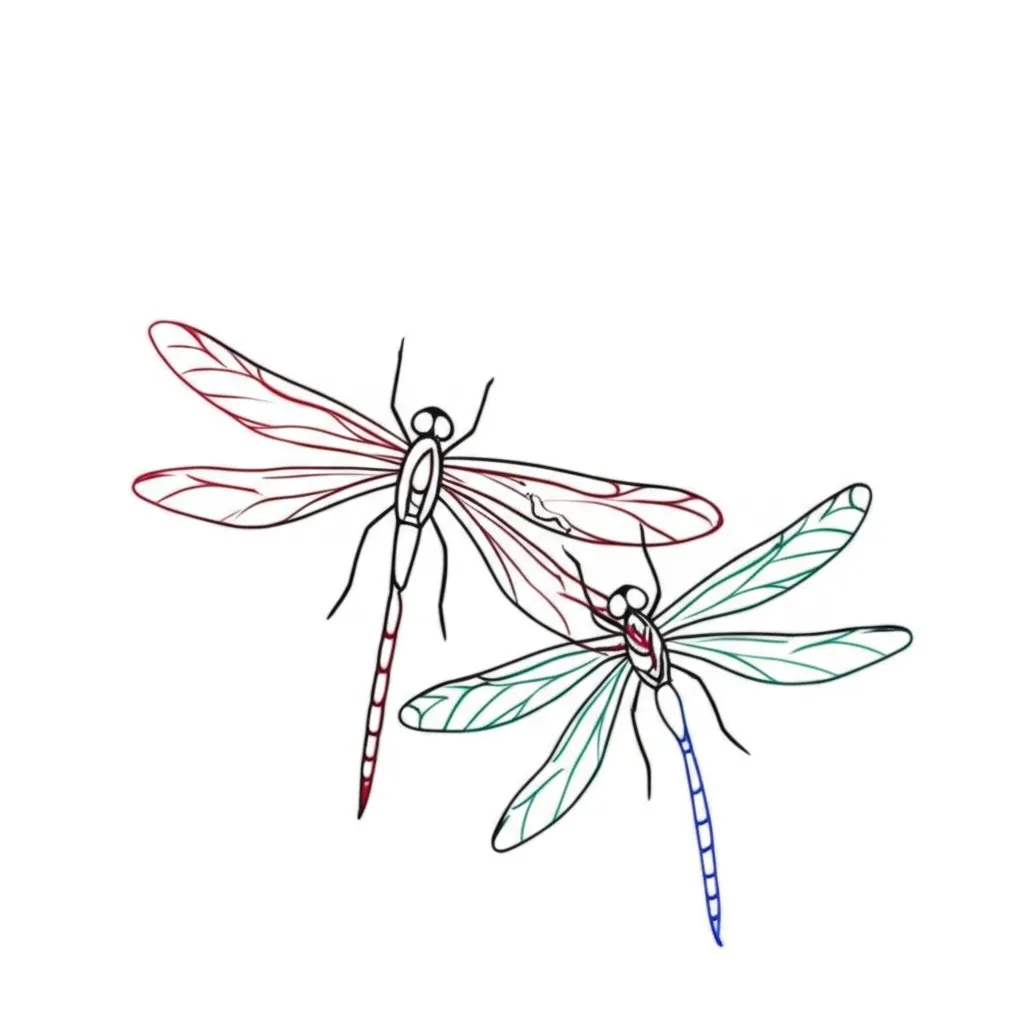 Minimalist Dragonfly Tattoo Design with Devilish Twist Minimalist Dragonfly Tattoo Design with Devilish Twist