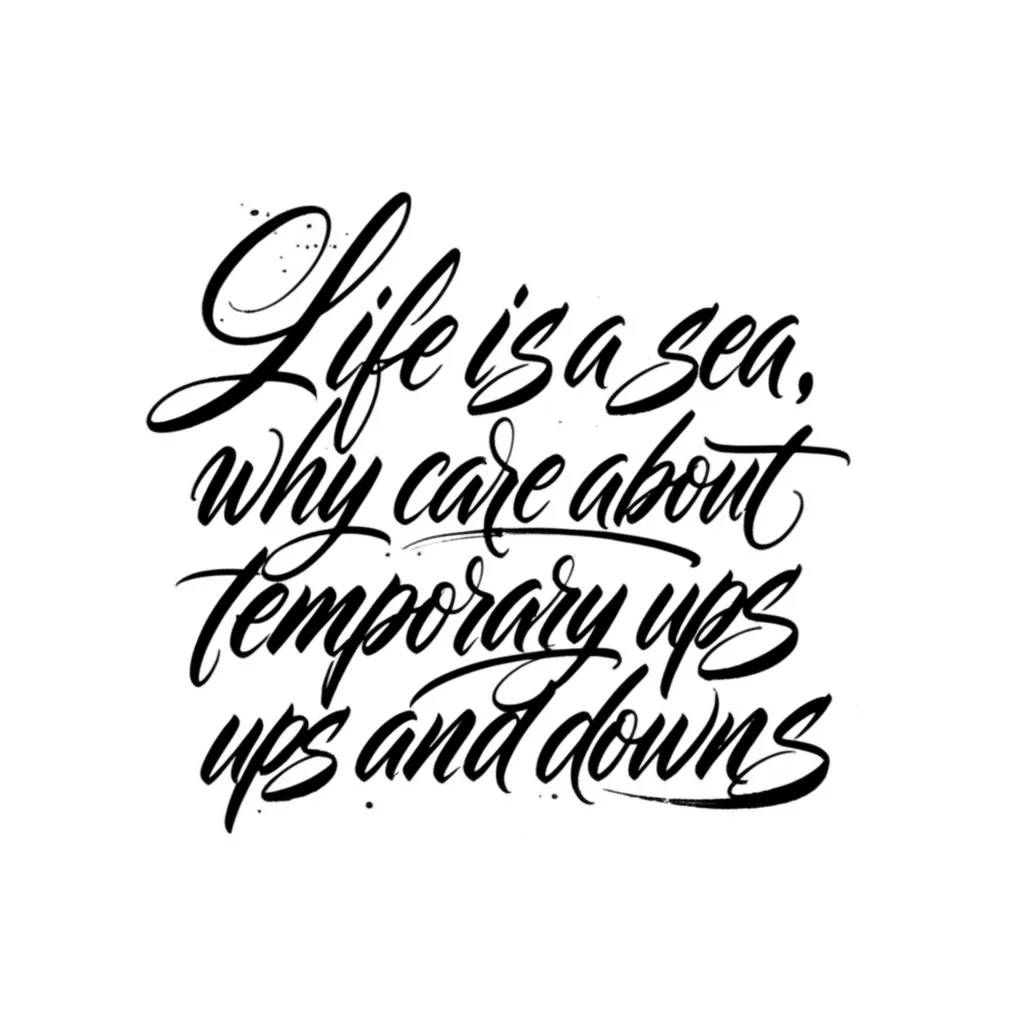Life is a Sea Calligraphy Tattoo Design