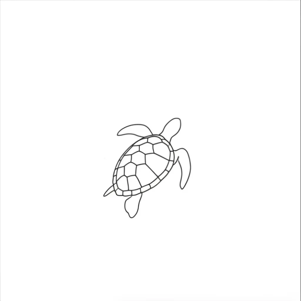 Minimalist Sea Turtle Tattoo Design