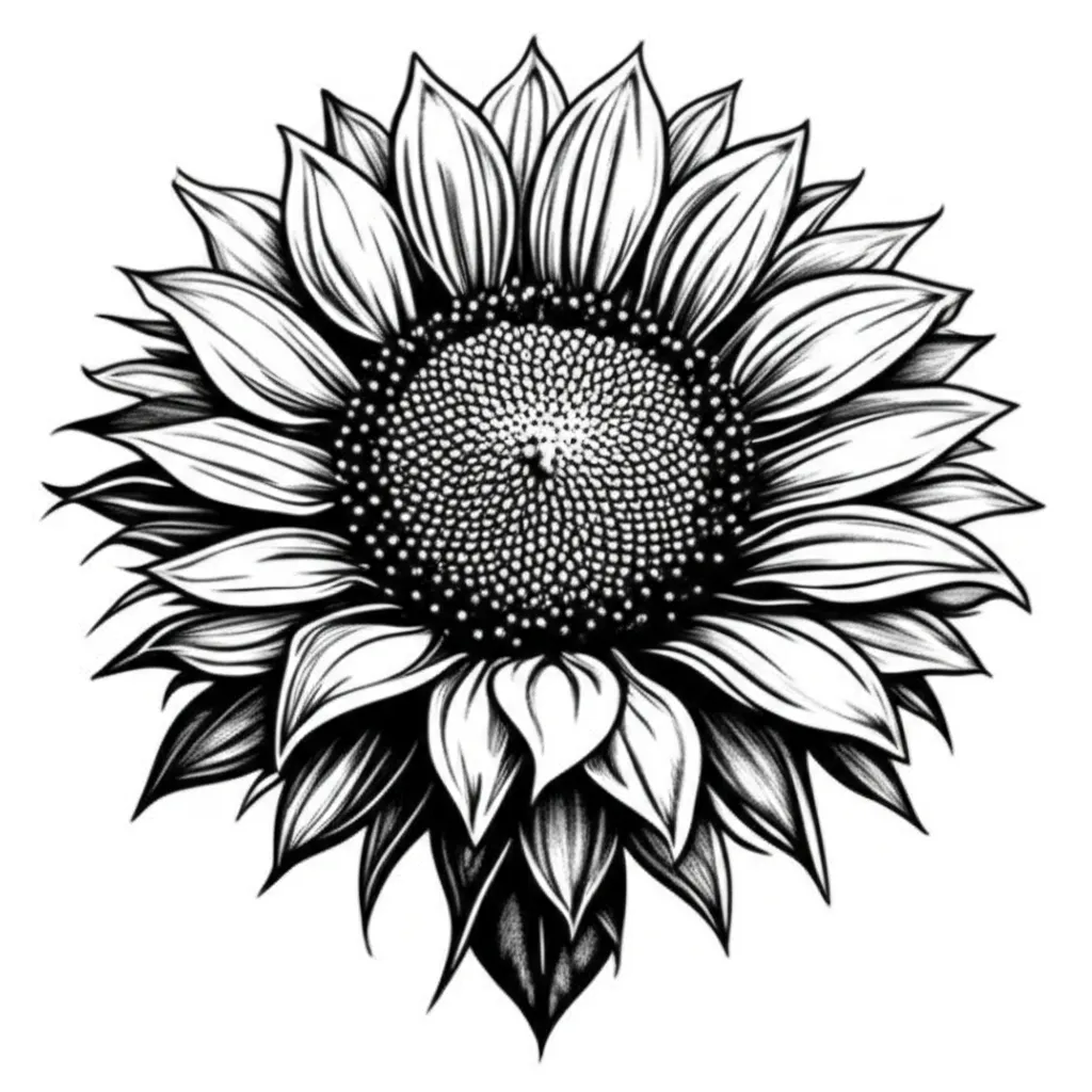 Gothic Red and Black Sunflower Tattoo Design