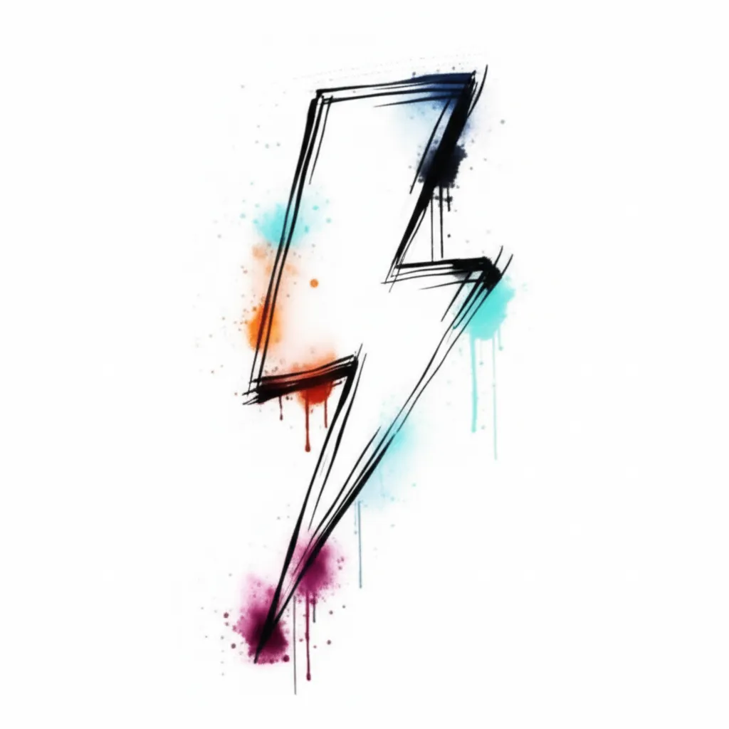 Lightning Bolt Tattoo: Black Outline for Speed on Calf/Ankle Lightning Bolt Tattoo: Black Outline for Speed on Calf/Ankle