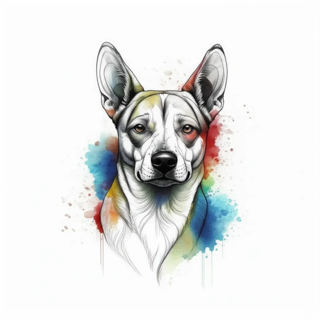 Watercolor Dog Tattoo Design: Symbol of Loyalty
