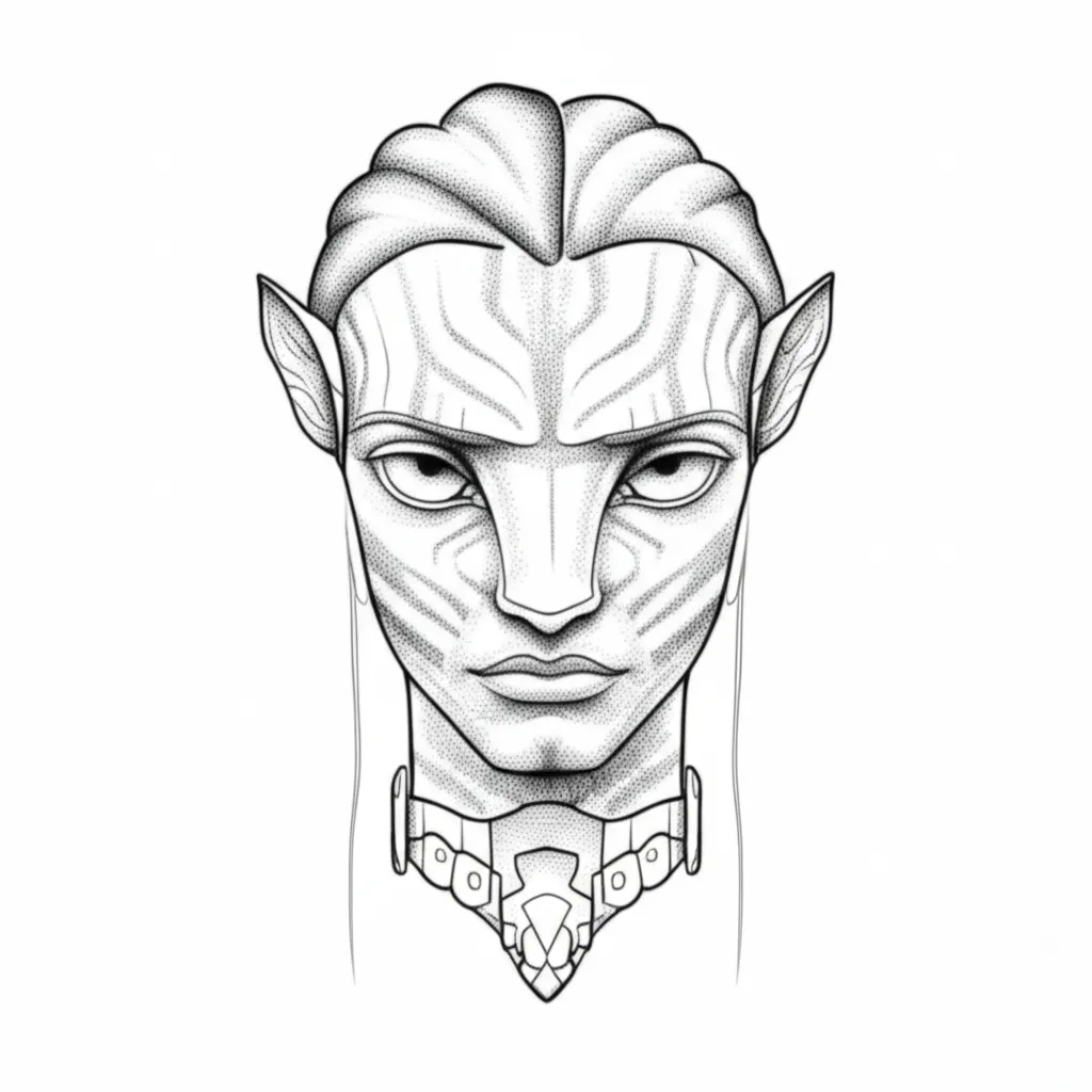 Avatar Fine Line Tattoo Design