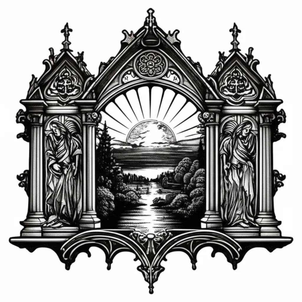 Gothic Sunset Tattoo Design: Dark & Beautiful Ink Inspiration