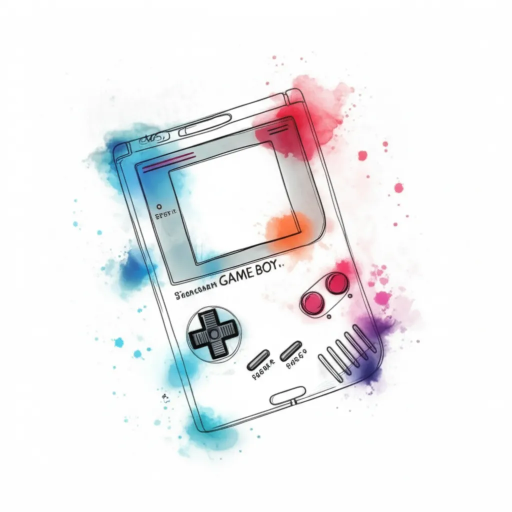 Watercolor Gameboy Tattoo: A Nostalgic Gaming Ink Idea
