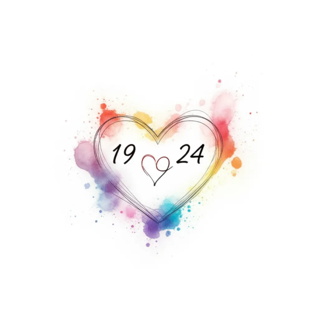 Watercolor Birthdate Heart Tattoo Design Watercolor Birthdate Heart Tattoo Design