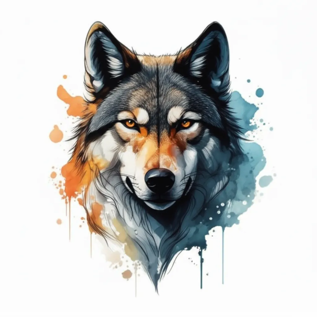 Watercolor Wolf Shoulder Tattoo: Strength, Loyalty, Resilience Watercolor Wolf Shoulder Tattoo: Strength, Loyalty, Resilience