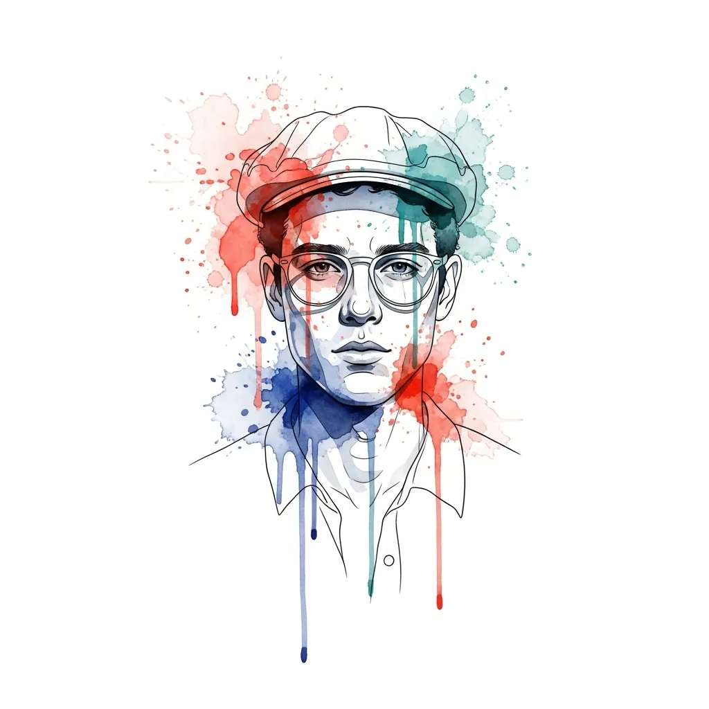 Anthony Watercolor Portrait Tattoo Idea