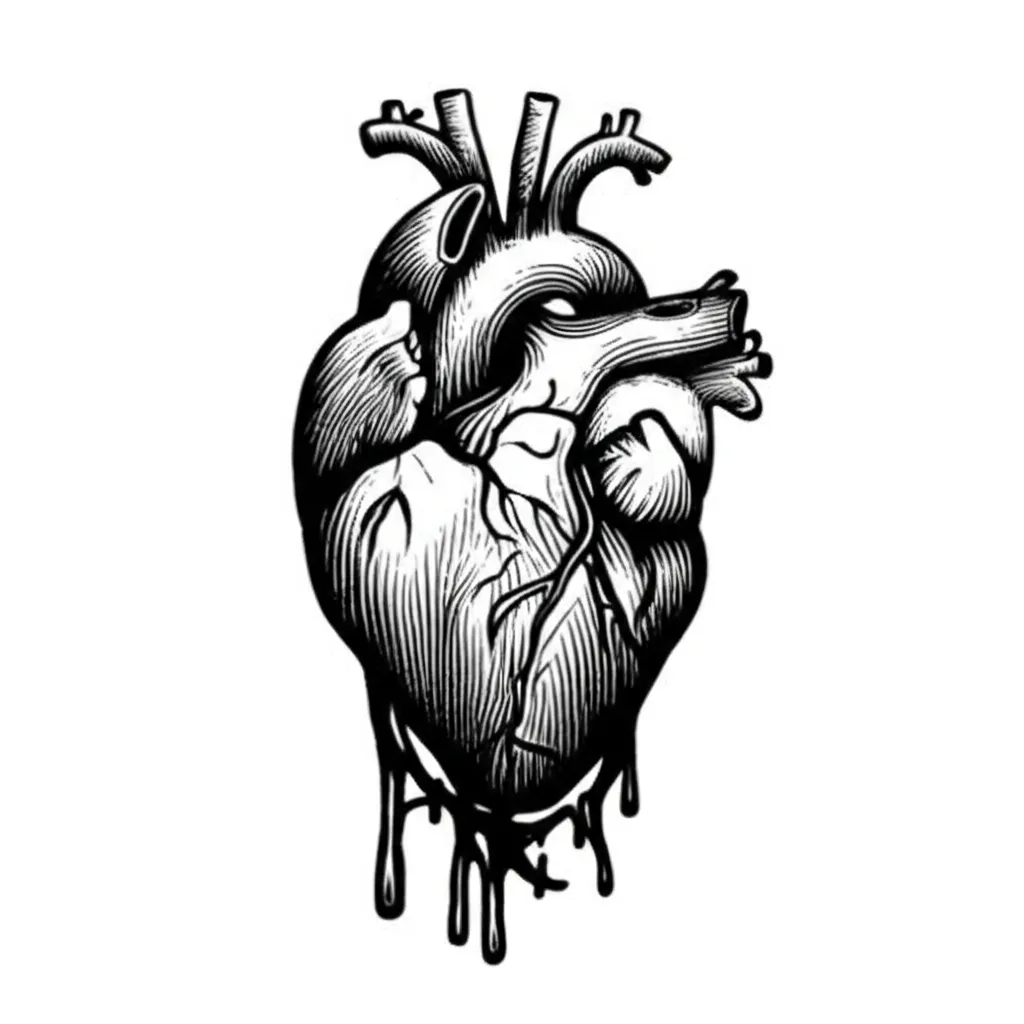 Scared Heart Gothic Tattoo Design