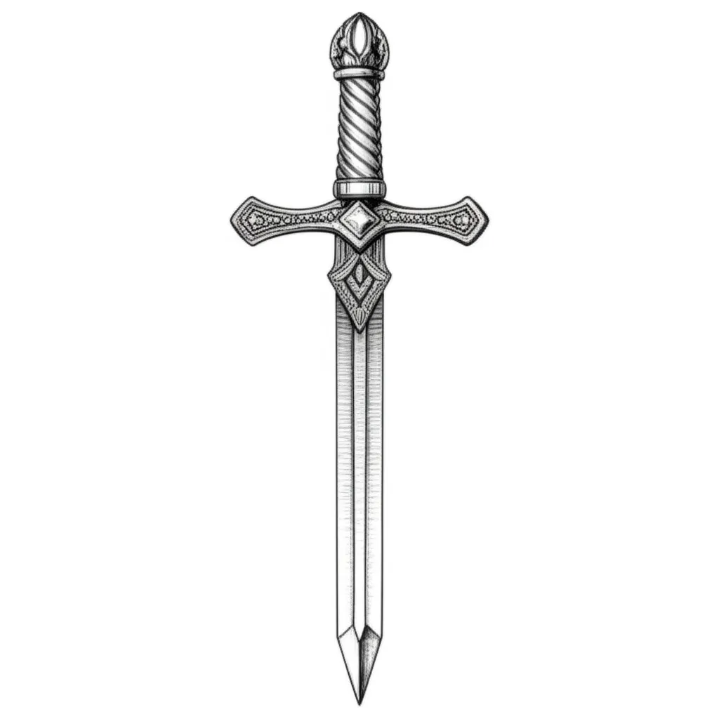 Archangel Sword Tattoo: Illustrative Design with Lightning Archangel Sword Tattoo: Illustrative Design with Lightning
