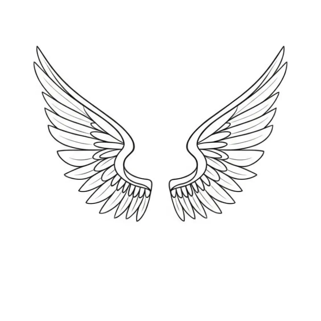 Minimalist Angel Wings Tattoo Design