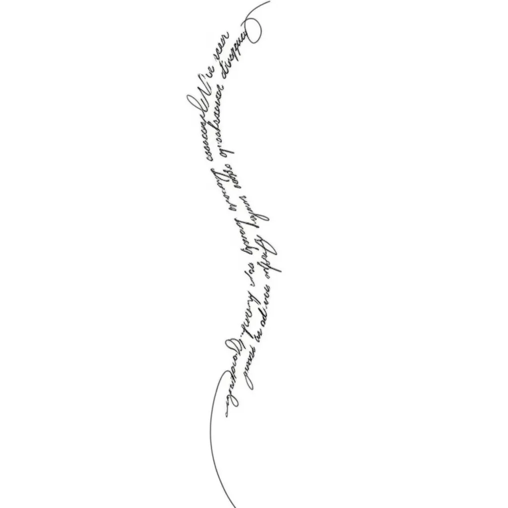 Minimalist Spine Tattoo: "We've seen cancer disappear..." Lyrics