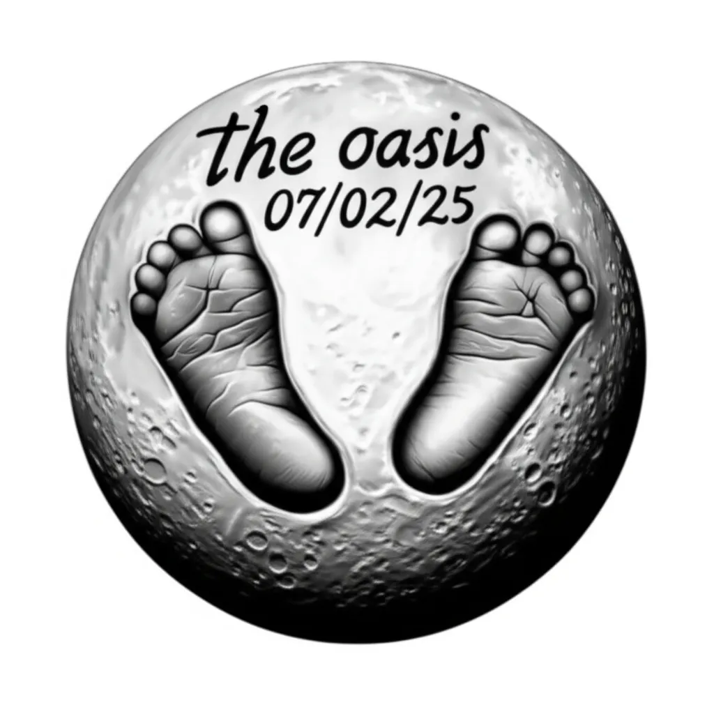 Realistic Moon and Baby Feet Tattoo - The Oasis 07/02/25