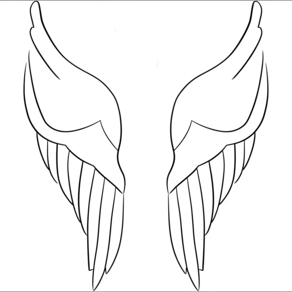 Minimalist Angel Wings Tattoo Design