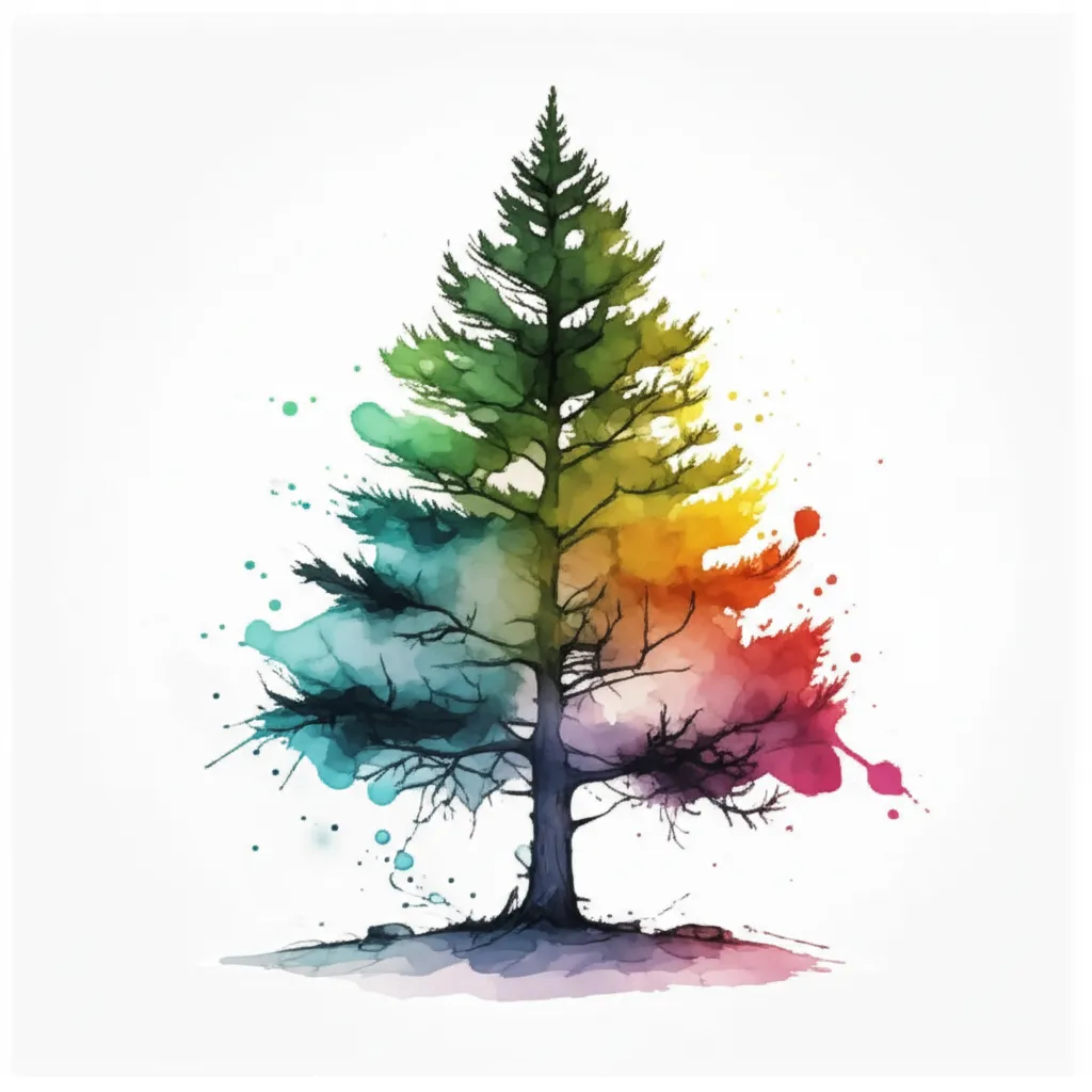 Watercolor Pine Tree Tattoo Idea Watercolor Pine Tree Tattoo Idea