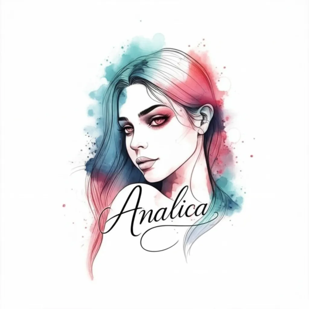 Analicia Watercolor Tattoo Design