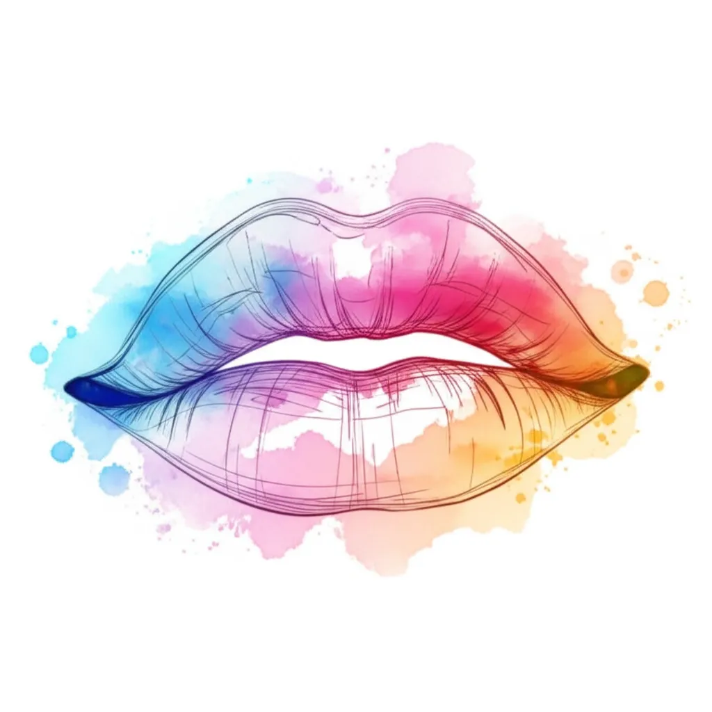 Watercolor Lips Tattoo Design: Vibrant and Expressive Art