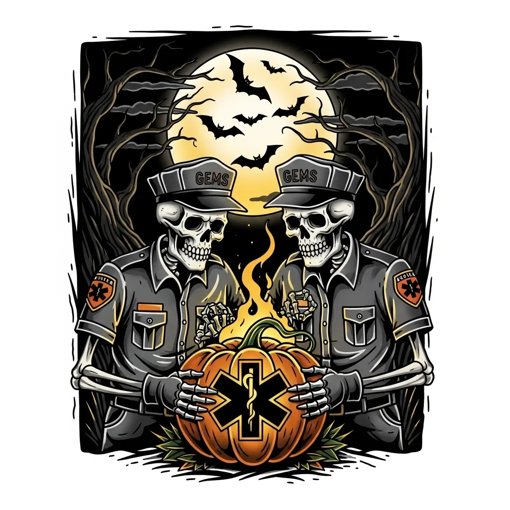American Traditional Halloween Paramedic Skeleton Tattoo American Traditional Halloween Paramedic Skeleton Tattoo