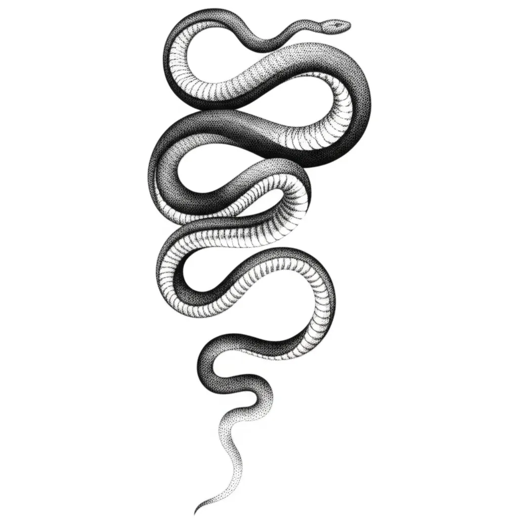 Dotwork Snake Arm Sleeve Tattoo Design