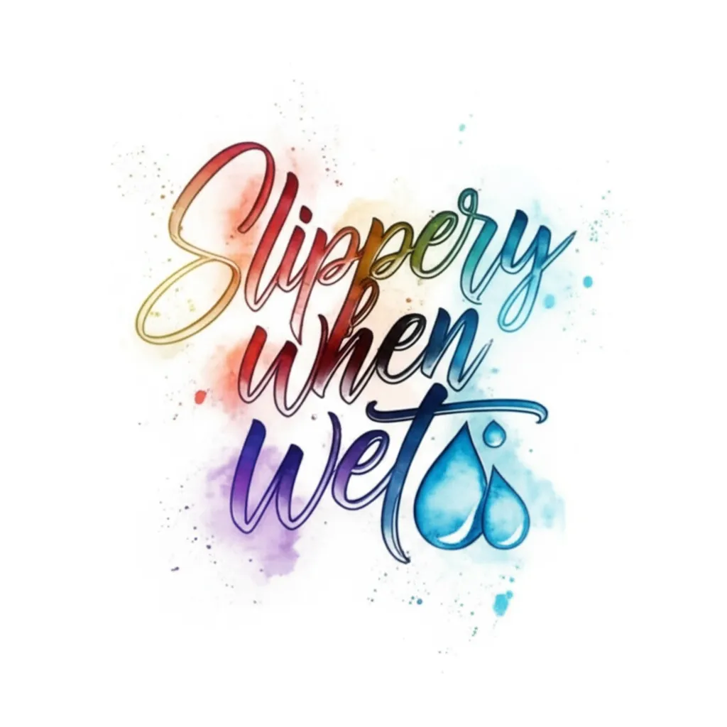 Slippery When Wet Watercolor Tattoo Design