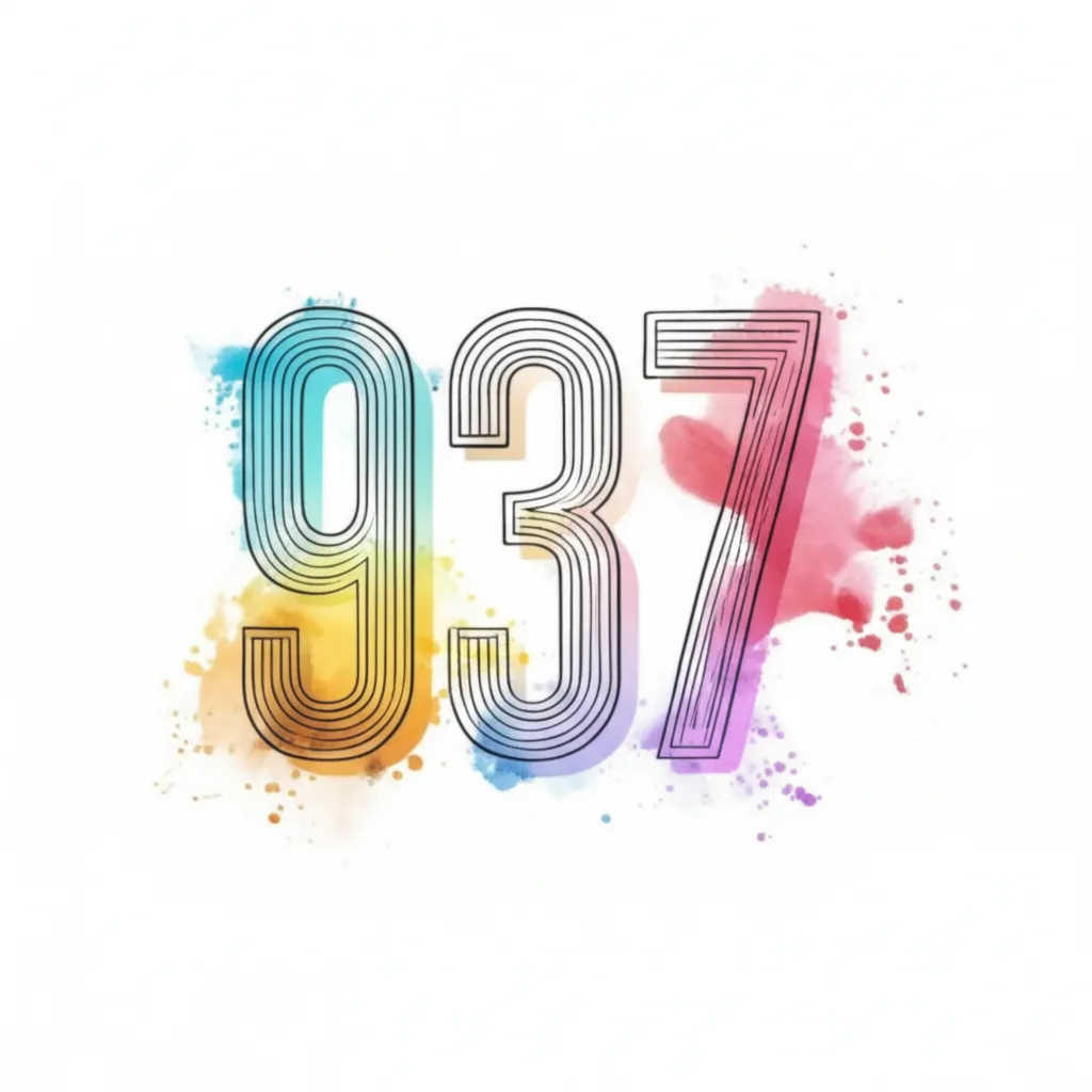 937 Area Code Watercolor Tattoo Design