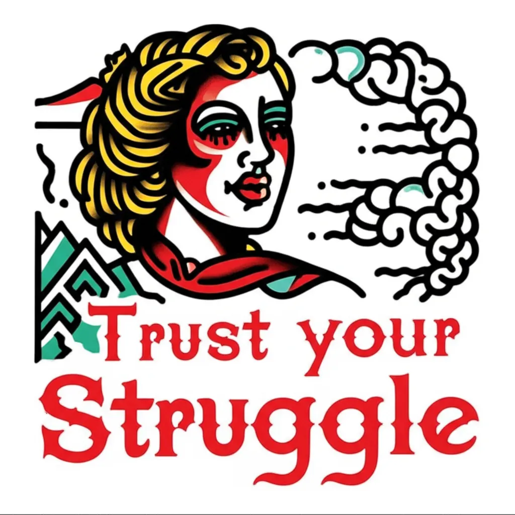 Trust Your Struggle Old School Tattoo Design
