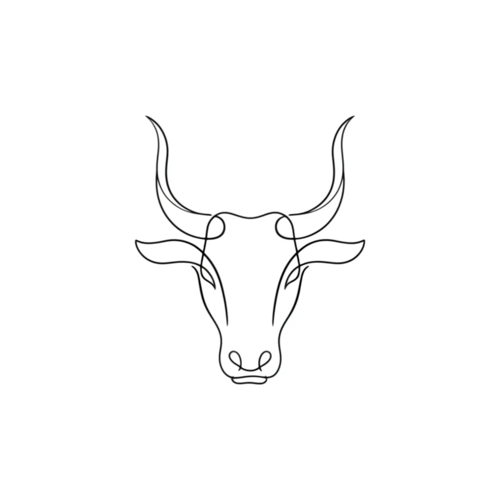 Minimalist Taurus Tattoo: Bold Bull Design for Women Minimalist Taurus Tattoo: Bold Bull Design for Women